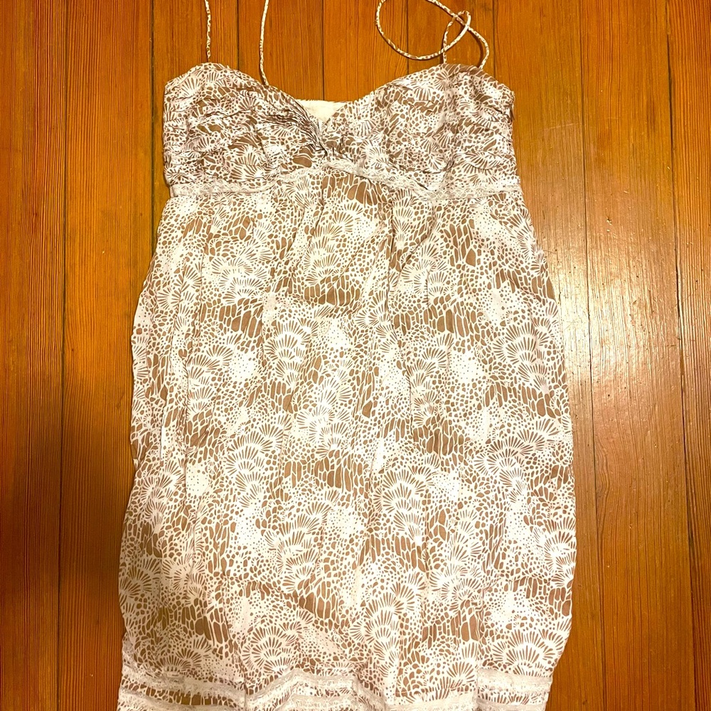 White and Brown patterned sundress!